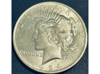 1924 SILVER PEACE DOLLAR COIN