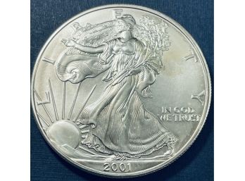 2001 UNITED STATES SILVER AMERICAN EAGLE SILVER COIN  - ONE OZT. .999 FINE SILVER ROUND