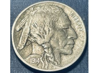 1914 BUFFALO NICKEL FIVE CENT COIN - XF