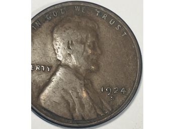 1924-S LINCOLN WHEAT CENT PENNY COIN