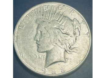 1923-D PEACE SILVER DOLLAR COIN