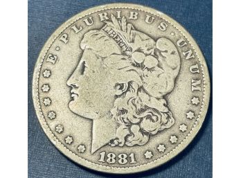 1881-O MORGAN SILVER DOLLAR COIN