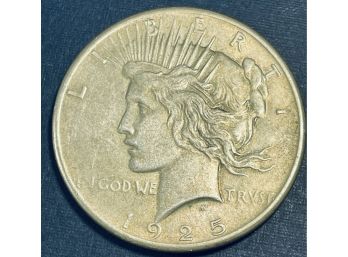 1925 SILVER PEACE DOLLAR COIN