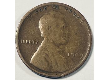 1909 LINCOLN WHEAT CENT PENNY COIN