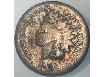 1865 INDIAN HEAD CENT PENNY COIN - KEY DATE