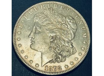 1878 MORGAN SILVER DOLLAR COIN - AU55
