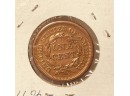 1851 LIBERTY HEAD LARGE CENT COIN - IMPROPERLY CLEANED