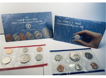1991 UNITED STATE MINT UNCIRCULATED COIN SET - BOTH PHILADELPHIA & DENVER MINTS - IN ORIGINAL OGP