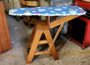 Antique Wood Ironing Board & Step Stool