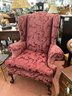 Classic Maroon Wingback Chair