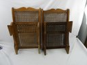 Vintage Folding Canoe Seats With Caned Seats - GREAT CONDITION!