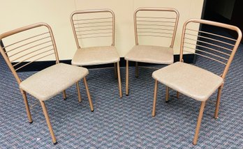 4 Cosco Mid Century Modern Metal Folding Chairs.