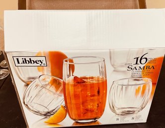 Libbey 16 Large Barware Glasses 8/19oz  8/14oz New In Box