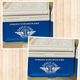 Two Small Blue Coolers - Perfect For The Car, Camping Or The Beach...