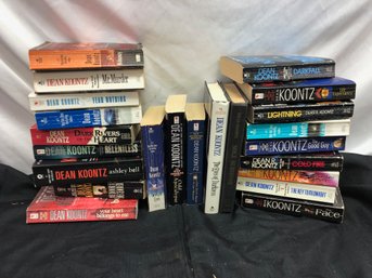 Box Lot Of More Than 20 Dean Koontz Books! 2 Hardback And The Rest Paperback
