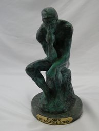 Bronze 'Thinker' Figurine On Marble Base - Heavy!