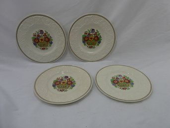 (Lot Of 4) Wedgwood Patrician 'Windermere' Plates With Hallmarks