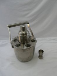 Stainless Vodka/Cocktail Set With Glasses And Jigger