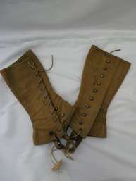 Pair Of Vintage World War II Leggings With Laces