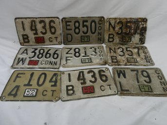 (Lot Of 9) Vintage License Plates