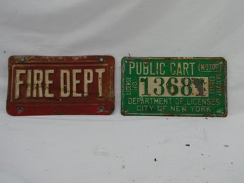 (Lot Of 2) Interesting License/marker Plates