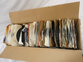 Box Of 45 RPM Records - As Found