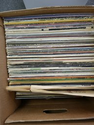 Large Box Lot Of 33 RPM Records - Asia / U2 / The Clash  Cars