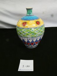 Unique Multicolored Vase. Great Condition 11' Tall