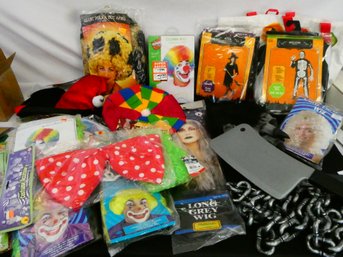 2 Bag Lot Of Halloween Costumes And Accessories! Most New In Package!!