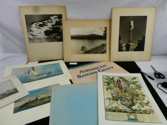 Very Nice Lot Of Unframed Artwork - American Sailing Craft Portraits, Ship Prints Ready For Framing!!
