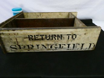 'RETURN TO SPRINGFIELD' Vintage Wooden Stand Or Box. 25 X 19 X 7