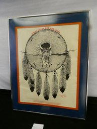 Unity Under The Creation Framed Poster 1976! Signed By Artist  Johnny Creed Coe - 29 X 22