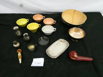 Mixed Lot Of  Unique Vintage  Items! Pipe Case From Austria, Set Of Vintage Cups And More!