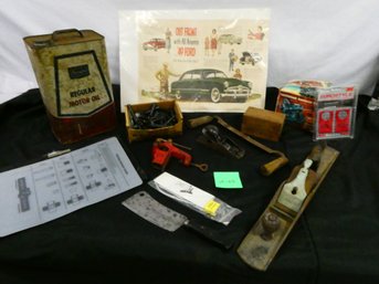 Great Lot Vintage Tools, And Auto Related Items! Vacuum Bench Vise, Stanley 110 Plane, And More!