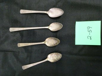 Great Set Of 4 Spoons From 1939 New York Worlds Fair!!