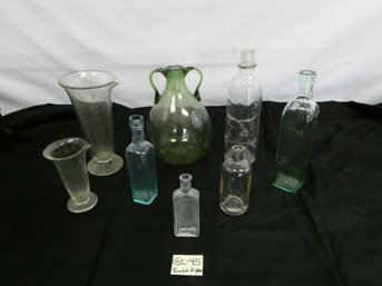 Box Lot Of Vintage Glass Items - Lab Glass, Delicate Wine Jug And More!