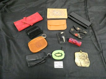 (Lot Of 12) Small Purses - Pouches - Accessory Cases / Lots Of Leather!