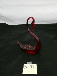 Whitefriars Art Glass Vintage Hand Blown Swan With Tag