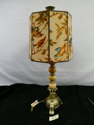 Heavy Vintage Lamp W/shade! Working  32' Tall - Shade 11' Across