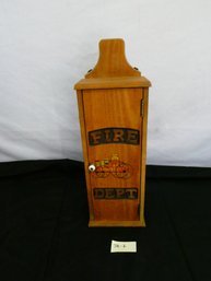 Vintage Wooden Fire Extinguisher Cabinet - Table Or Wall Mount.