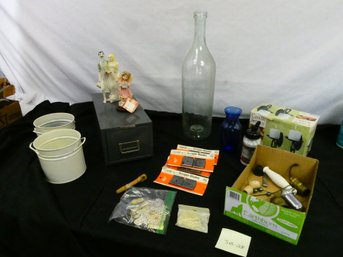 Interesting Lot Of Household Items. File Drawer, Vase, Candle Sconce Set And More.