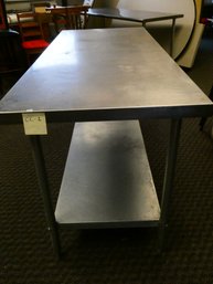 Stainless Steel Prep Table With Shelf / Needs Leg Bolts / 72' X 29.5' X 36'H