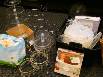 LARGE Lot Of Cake And Cupcake Stands And Other Display Pieces - Some Packaging Also Included
