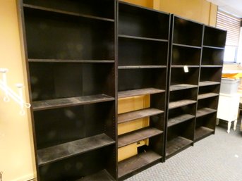 (Lot Of 5) Bookshelves With Corner Unit / Straight Bookshelves Are 31.5'W X 11'D X 79'H
