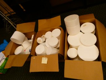 THREE Box Lot Of Round Styrofoam Cake Dummies - Decorating / Arts & Crafts / Flower Arranging  More!