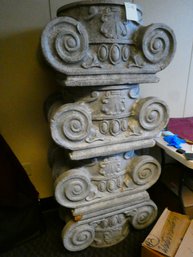 (Lot Of 4) Large Greek Column Tops - HD Foam Construction - Interesting Display Or Event  Pieces