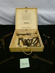 Small Wooden Box Lot Of Vintage Tools