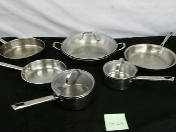 Box Lot Of High Quality Cookware - Philippe Richard Stainless Set And Two Calphalon