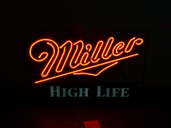 Miller Beer Neon Sign In EXCELLENT Condition! Lights Up Bright! 26'W X 17'H