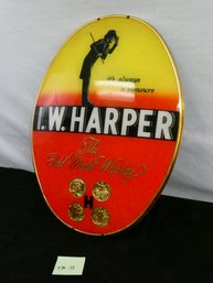 IW Harper Gold Medal Whiskey Sign - 28'H X 20'W - Beautiful Condition!